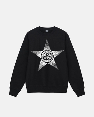 Sweatshirt Stussy Stars Crew Noir | MCN-37831952