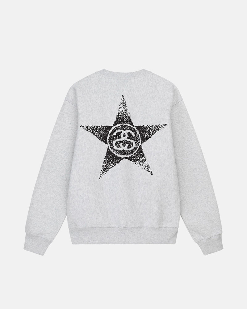 Sweatshirt Stussy Stars Crew Grise | OSN-55942428