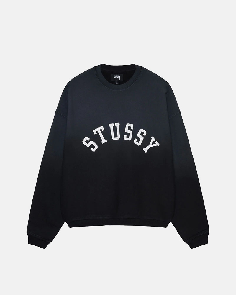 Sweatshirt Stussy Sun Faded Oversized Crew Noir | CXK-56542434