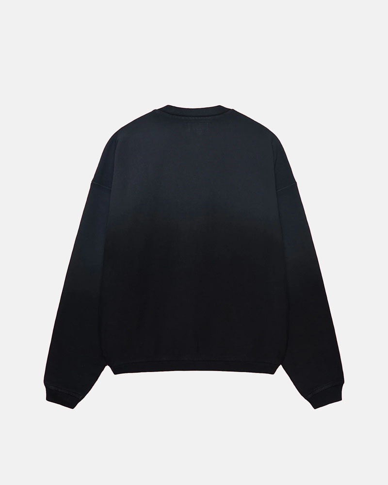 Sweatshirt Stussy Sun Faded Oversized Crew Noir | CXK-56542434