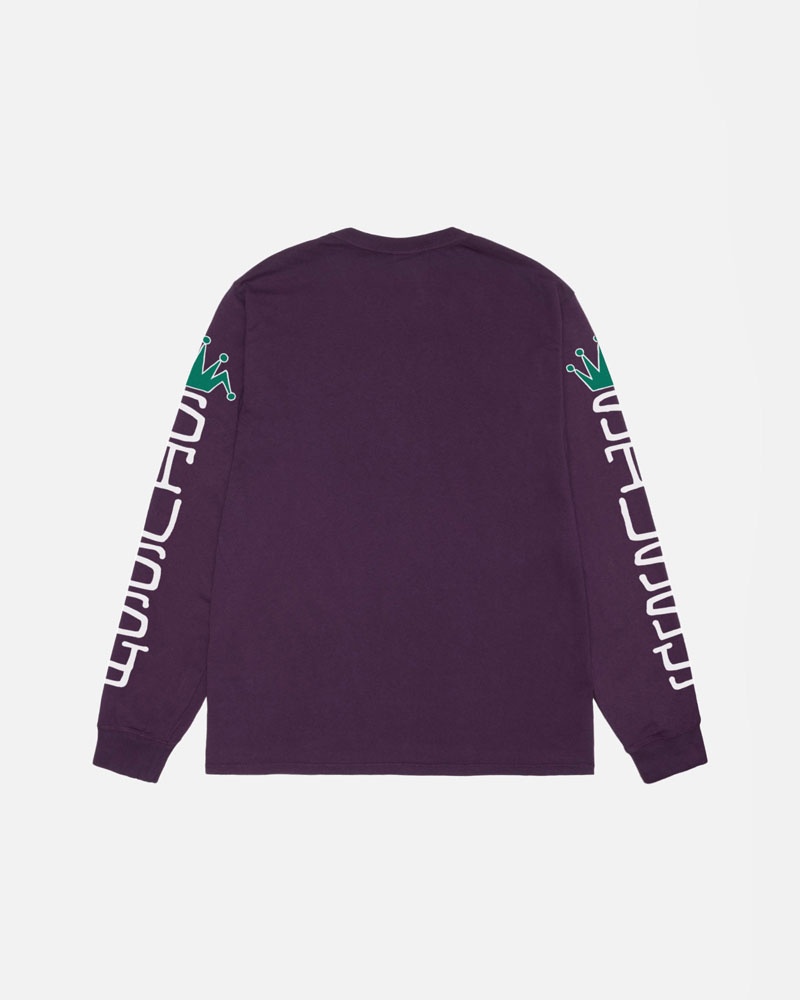 T Shirts Stussy Jumbo LS Pigment Dyed Violette | HLU-43672248