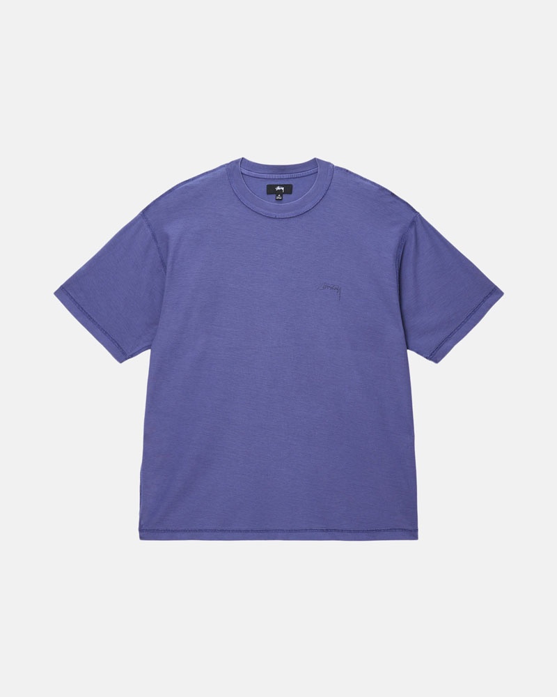 T Shirts Stussy Lazy Bleu Foncé | YLX-31931749