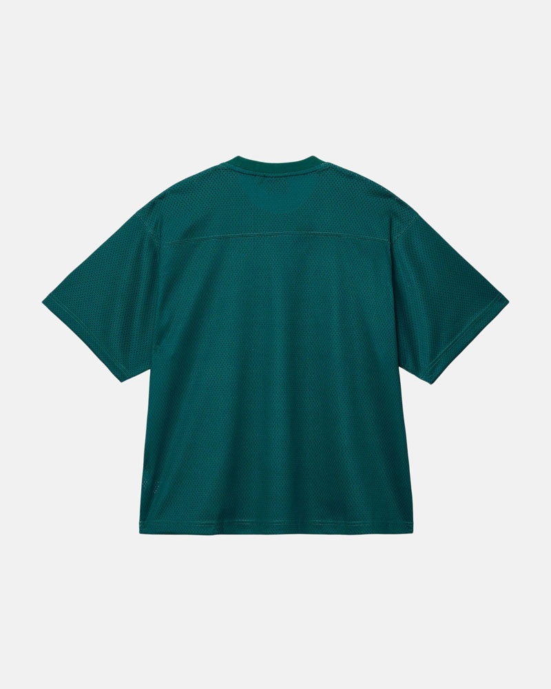 T Shirts Stussy Sport Mesh Football Jersey Vert | HOL-56006871