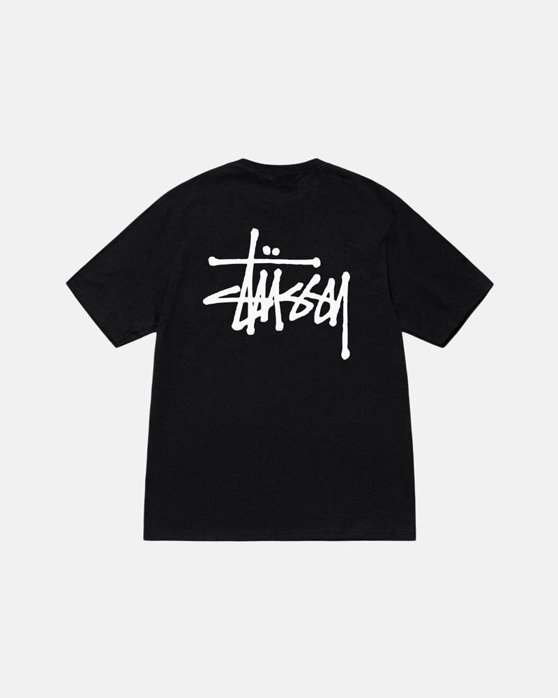 T Shirts Stussy Basic Stüssy Noir | DEL-85165834