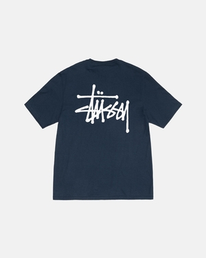 T Shirts Stussy Basic Stüssy Bleu Marine | QTJ-98663990