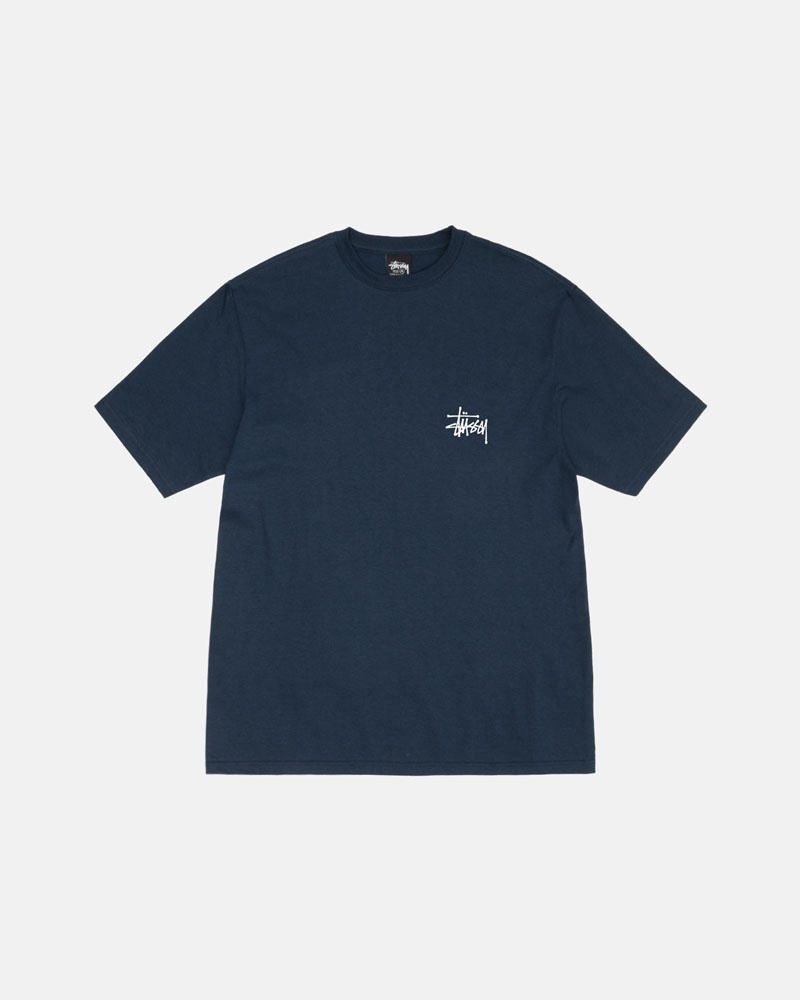 T Shirts Stussy Basic Stüssy Bleu Marine | QTJ-98663990