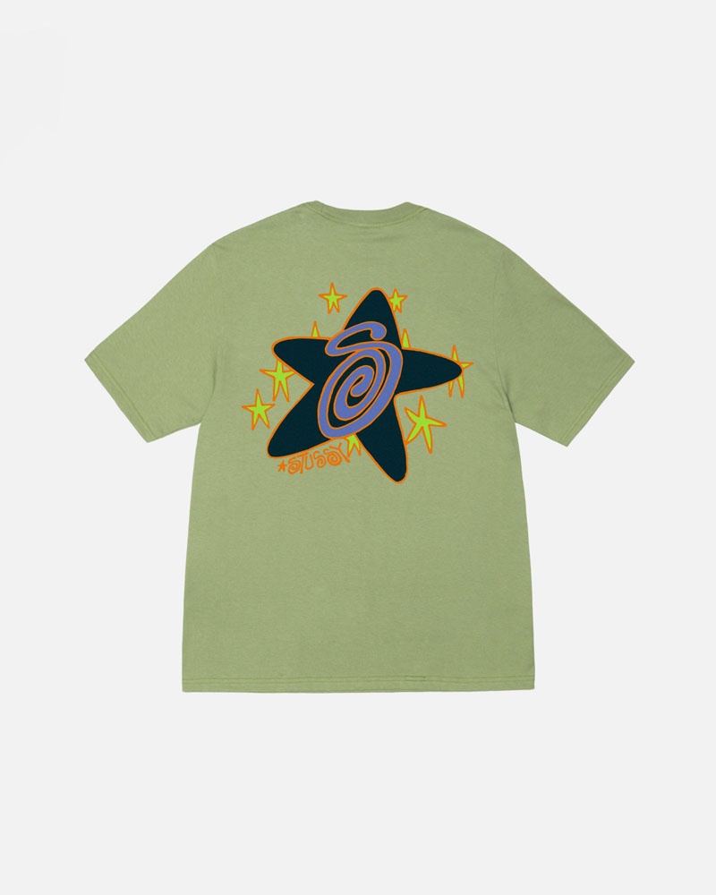 T Shirts Stussy Galaxy Vert | UQB-42096855