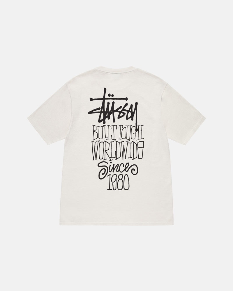 T Shirts Stussy Built Tough Pigment Dyed Beige | XGK-85861818