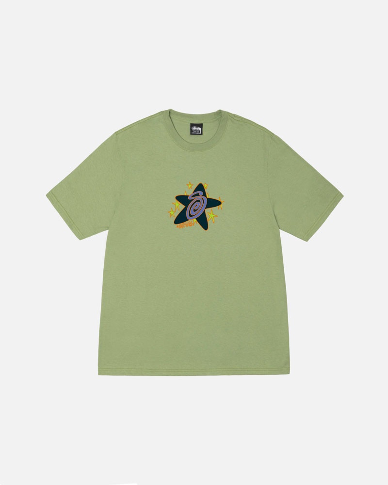 T Shirts Stussy Galaxy Vert | UQB-42096855