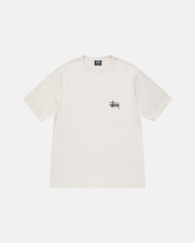 T Shirts Stussy Built Tough Pigment Dyed Beige | XGK-85861818