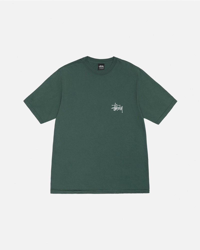 T Shirts Stussy Built Tough Pigment Dyed Vert | FOK-26609271