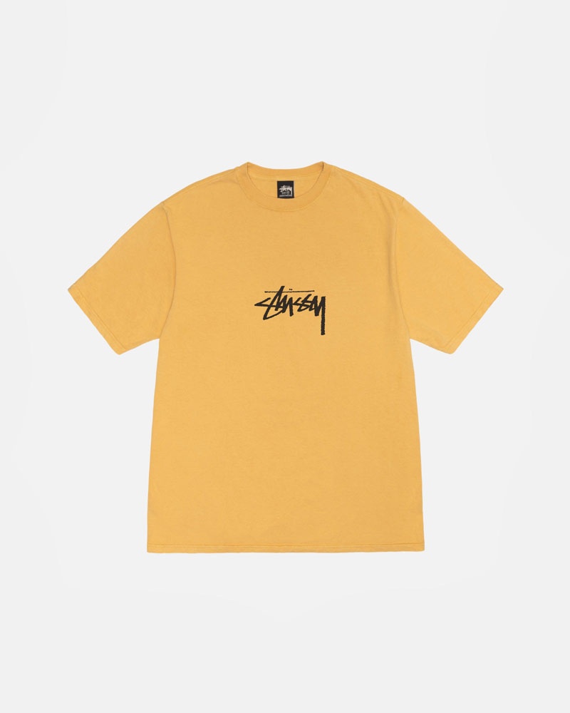 T Shirts Stussy Small Stock Pigment Dyed Orange | EJE-77577464