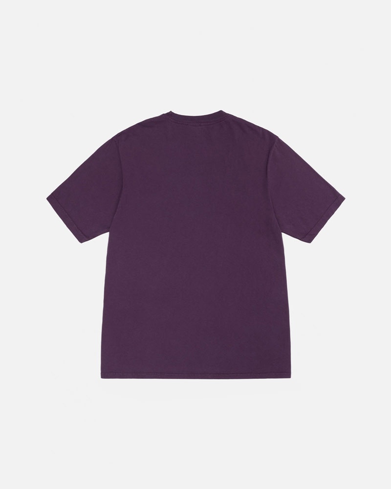 T Shirts Stussy Small Stock Pigment Dyed Violette | TIB-41960551