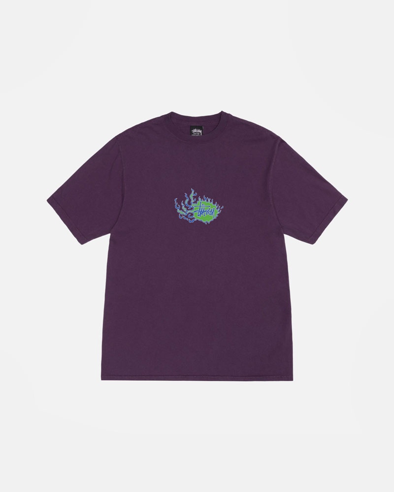 T Shirts Stussy Mosaic Dragon Pigment Dyed Violette | NBC-94476844