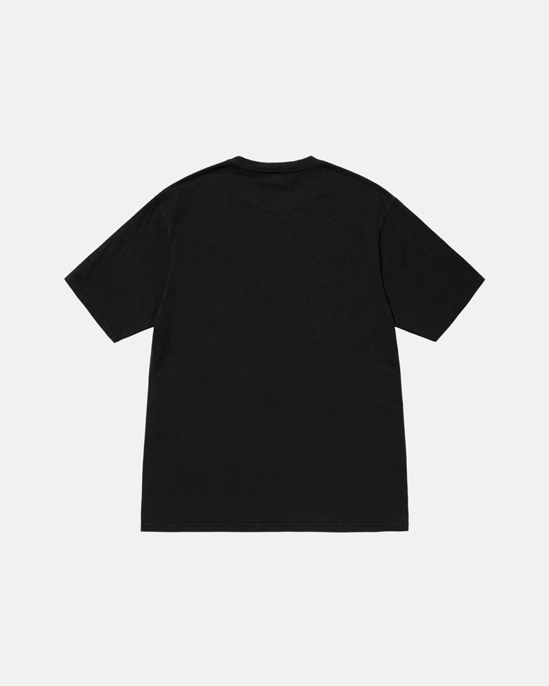 T Shirts Stussy Small Stock Pigment Dyed Noir | ZOZ-83467262