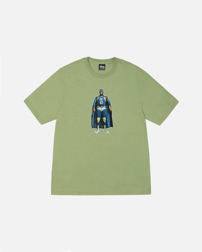 T Shirts Stussy Lucha Vert | FLQ-65009531