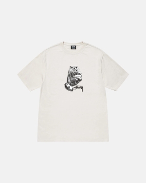 T Shirts Stussy All Bets Off Pigment Dyed Blanche | SOG-01187520