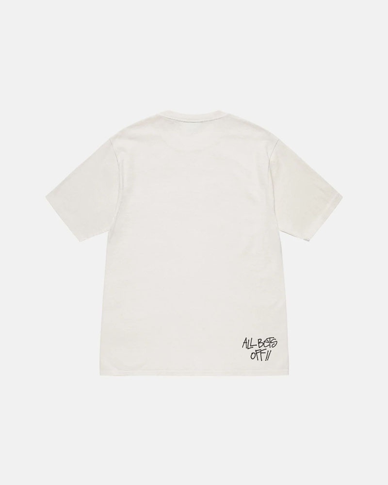 T Shirts Stussy All Bets Off Pigment Dyed Blanche | SOG-01187520