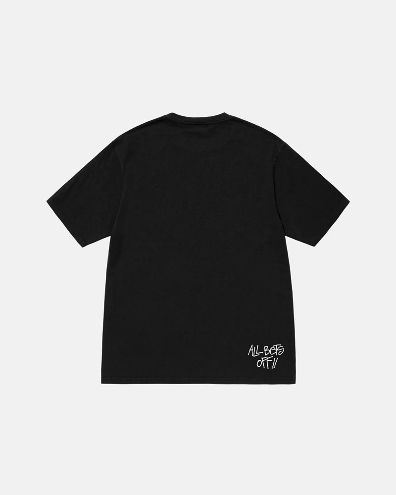 T Shirts Stussy All Bets Off Pigment Dyed Noir | KJH-08115952