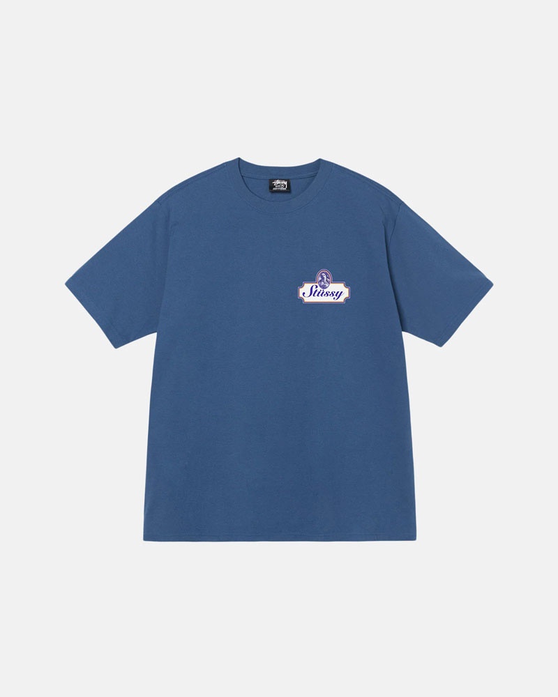 T Shirts Stussy Authentic Bleu | CHI-31673799