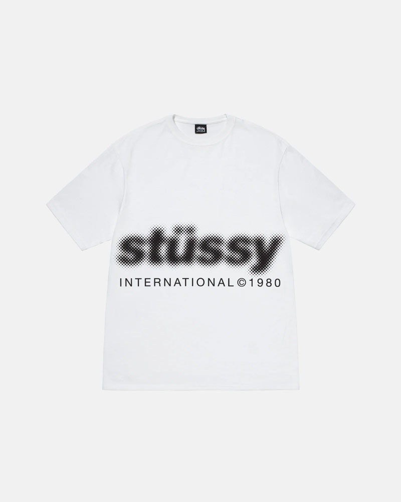 T Shirts Stussy Blur Blanche | UVZ-18681317