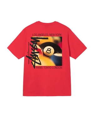 T Shirts Stussy Billiards Rouge | SLM-65166207