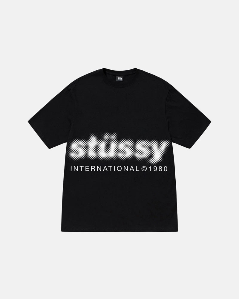 T Shirts Stussy Blur Noir | ZLX-52636549