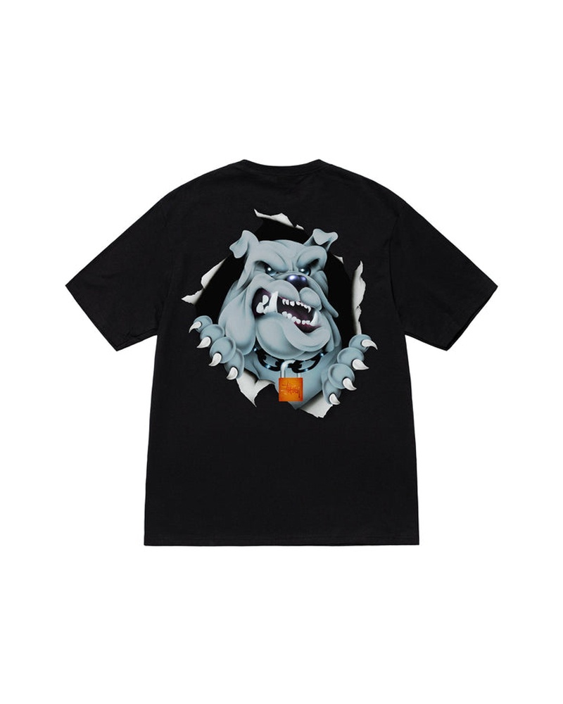 T Shirts Stussy Bulldog Ripper Noir | DDI-89210841