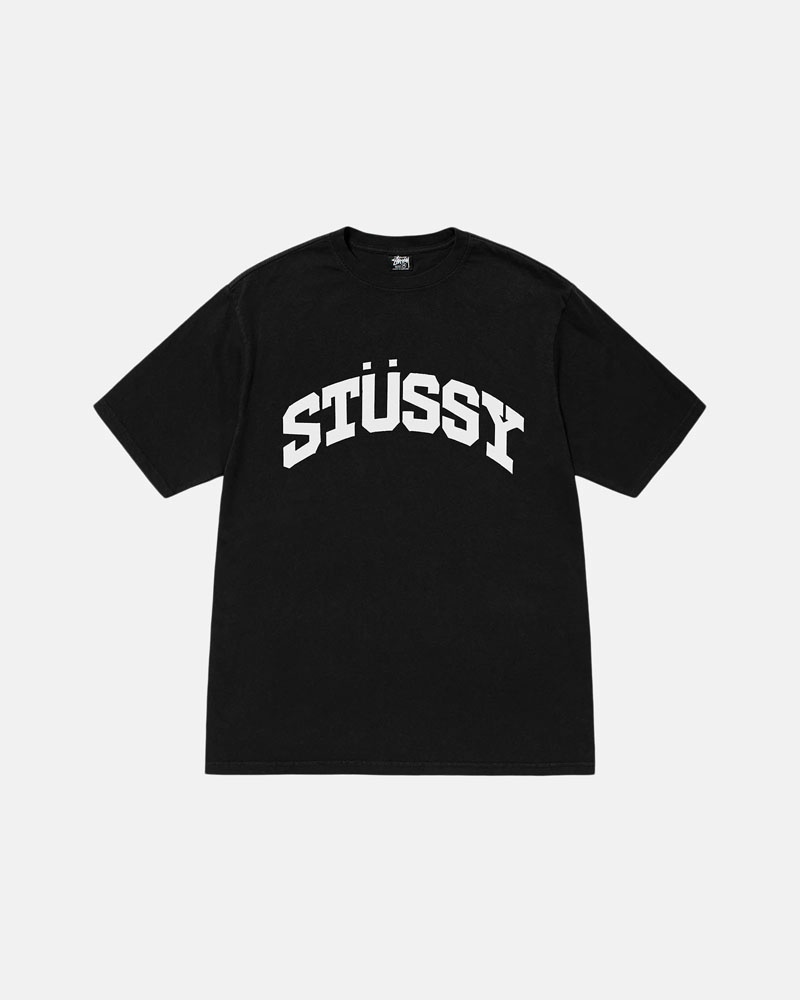 T Shirts Stussy Block Sport Pigment Dyed Noir | GPR-15967100