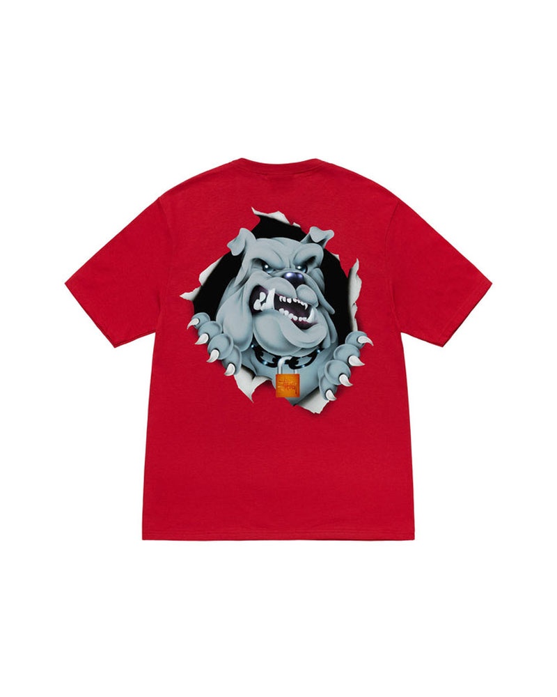 T Shirts Stussy Bulldog Ripper Rouge | NZQ-90625478