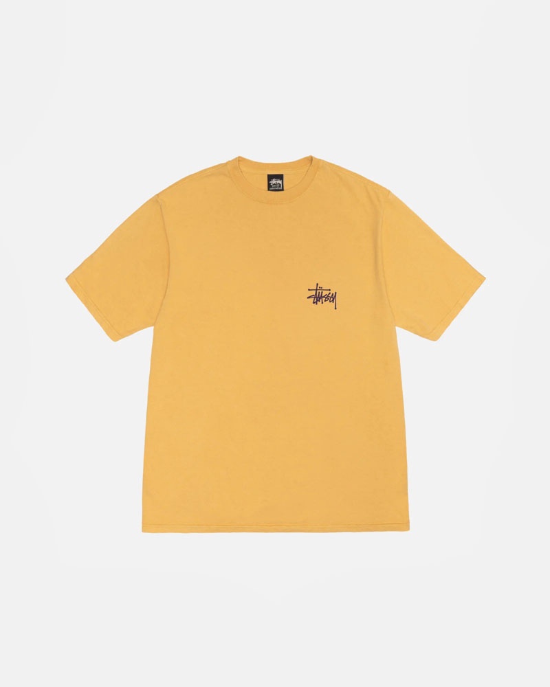 T Shirts Stussy Built Tough Honey Pigment Dyed Orange | BGI-87558016