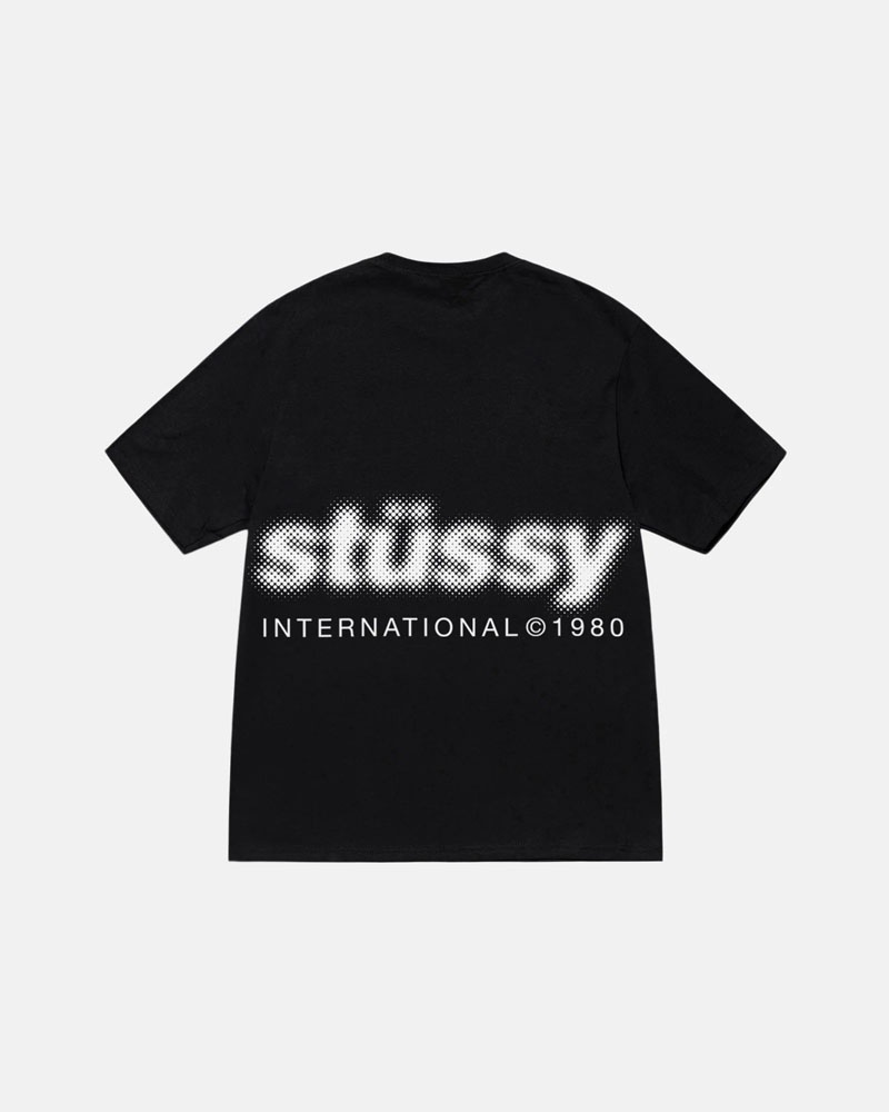 T Shirts Stussy Blur Noir | ZLX-52636549