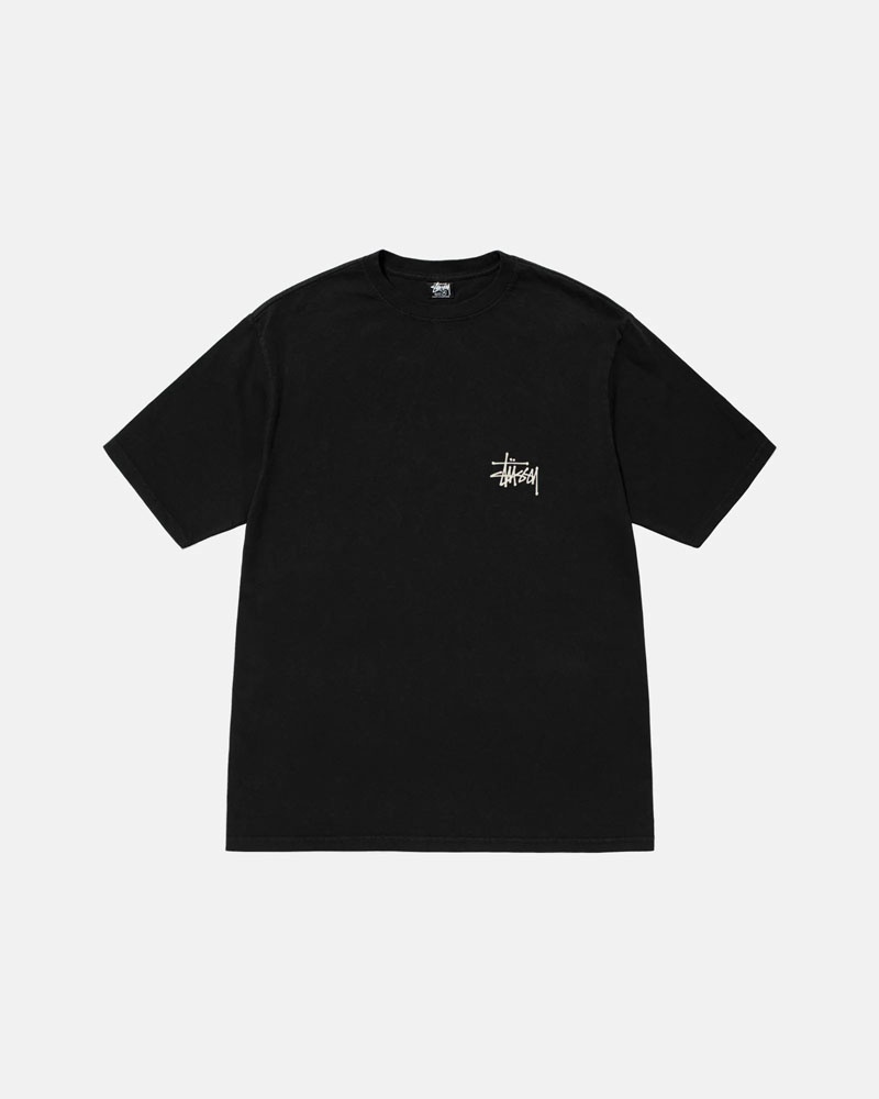 T Shirts Stussy Built Tough Pigment Dyed Noir | VFD-54476088