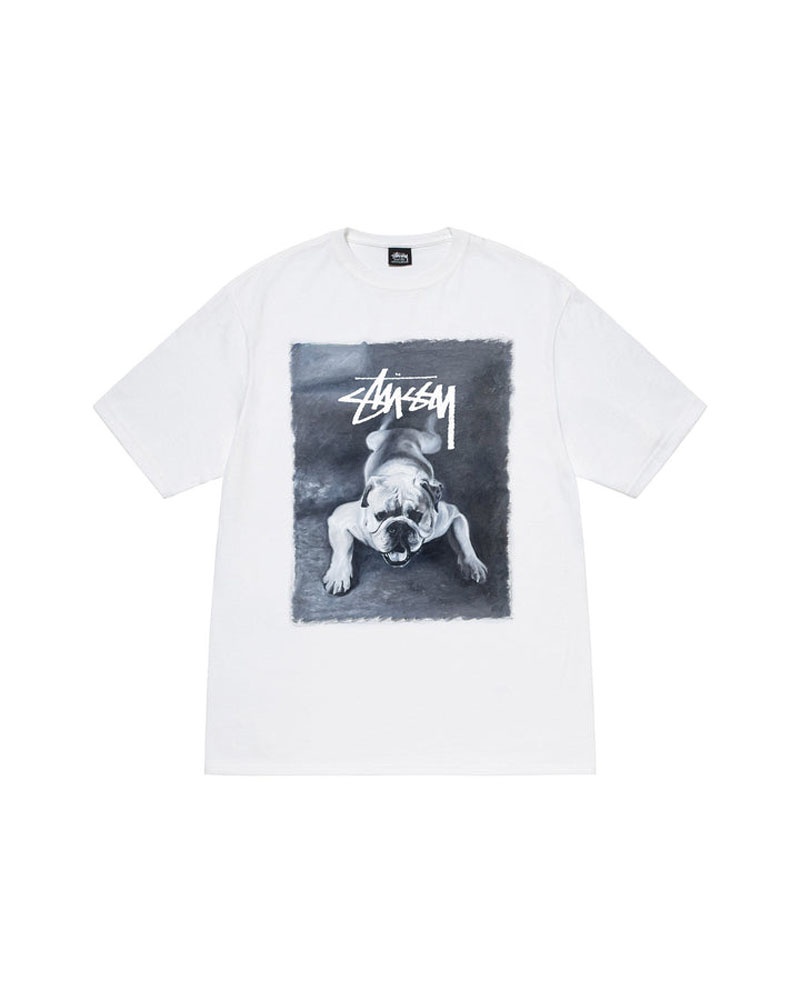 T Shirts Stussy Bulldog Blanche | QYK-33377520