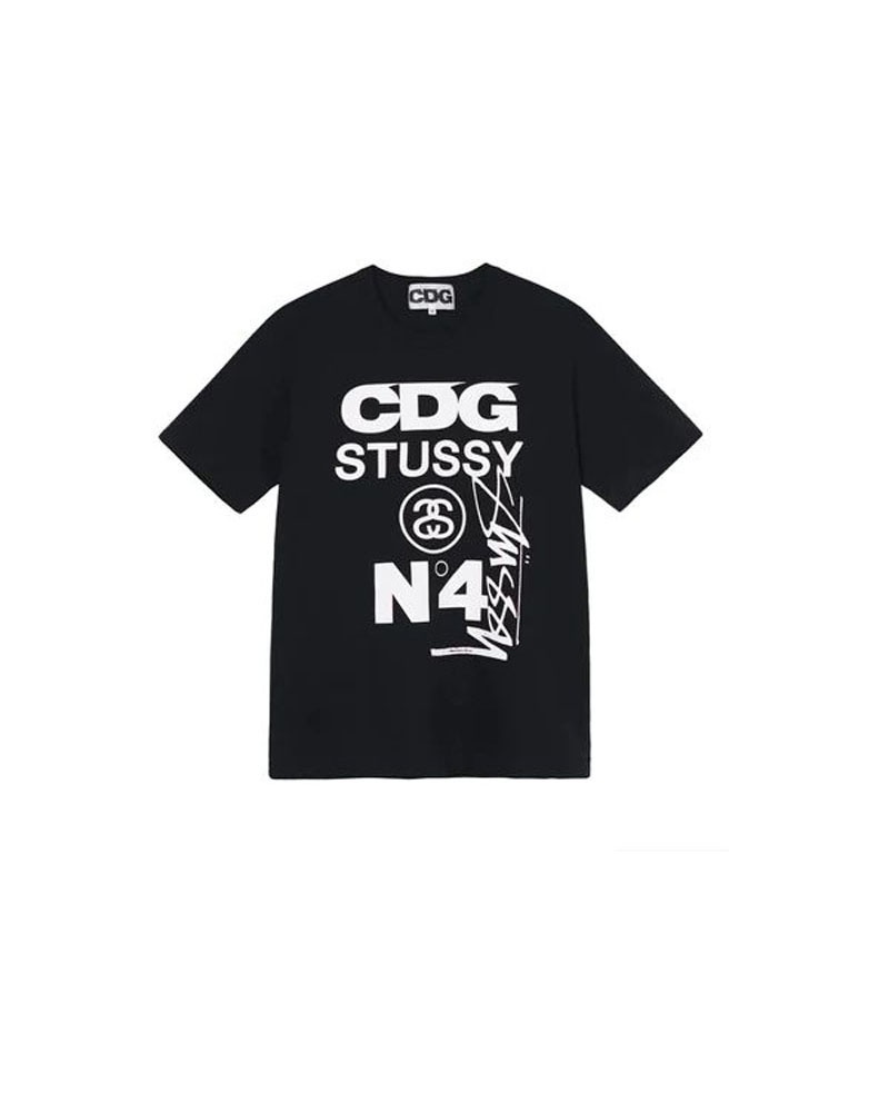 T Shirts Stussy CDG X Noir | DOG-67648652