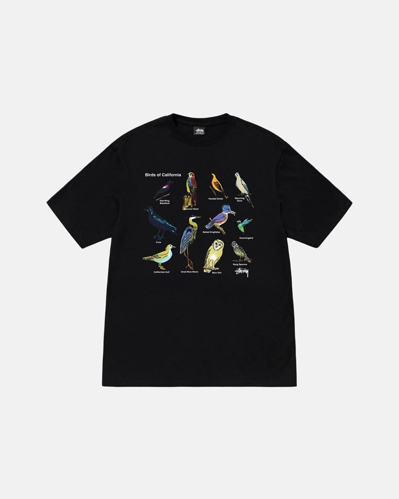 T Shirts Stussy California Birds Noir | EVP-26108254