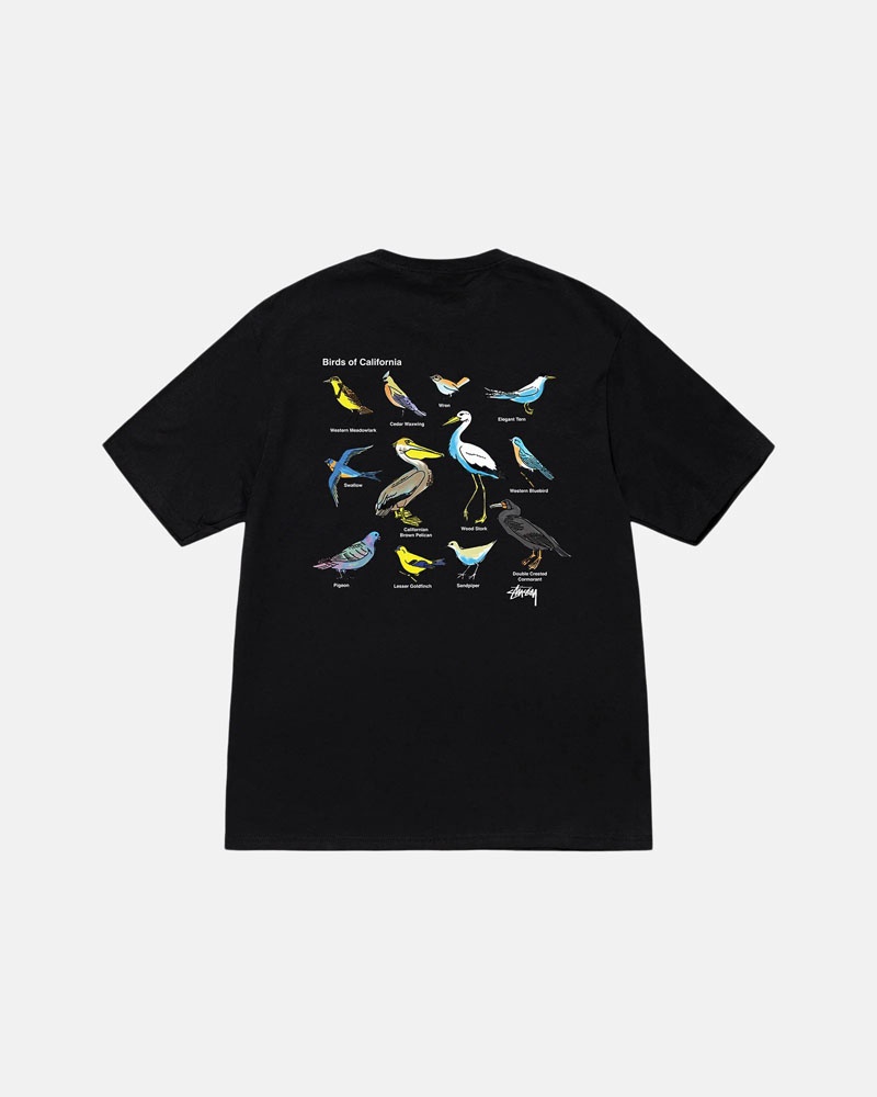 T Shirts Stussy California Birds Noir | EVP-26108254