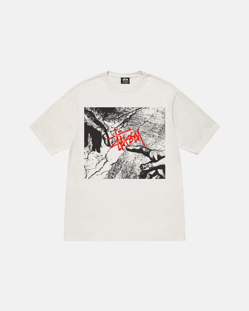 T Shirts Stussy Creation Pigment Dyed Blanche | IUP-45535695