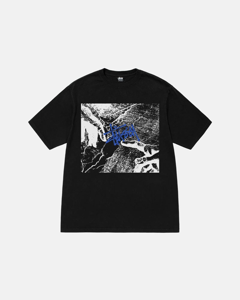 T Shirts Stussy Creation Pigment Dyed Noir | QLR-13304574