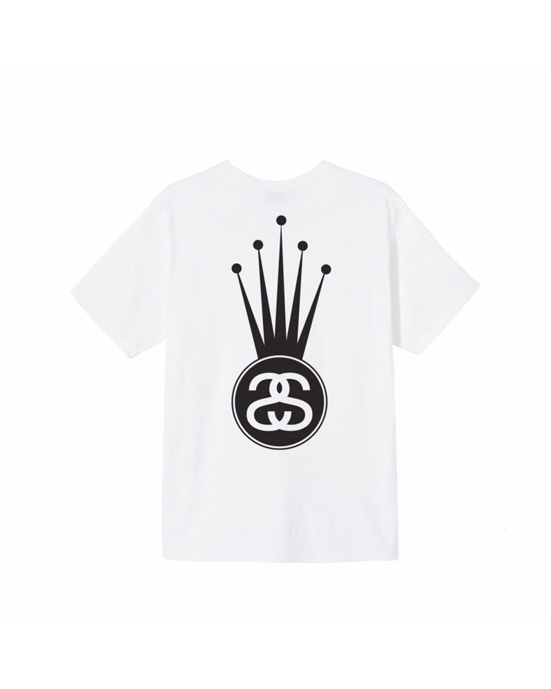 T Shirts Stussy Crown Link Blanche | UAX-29444505