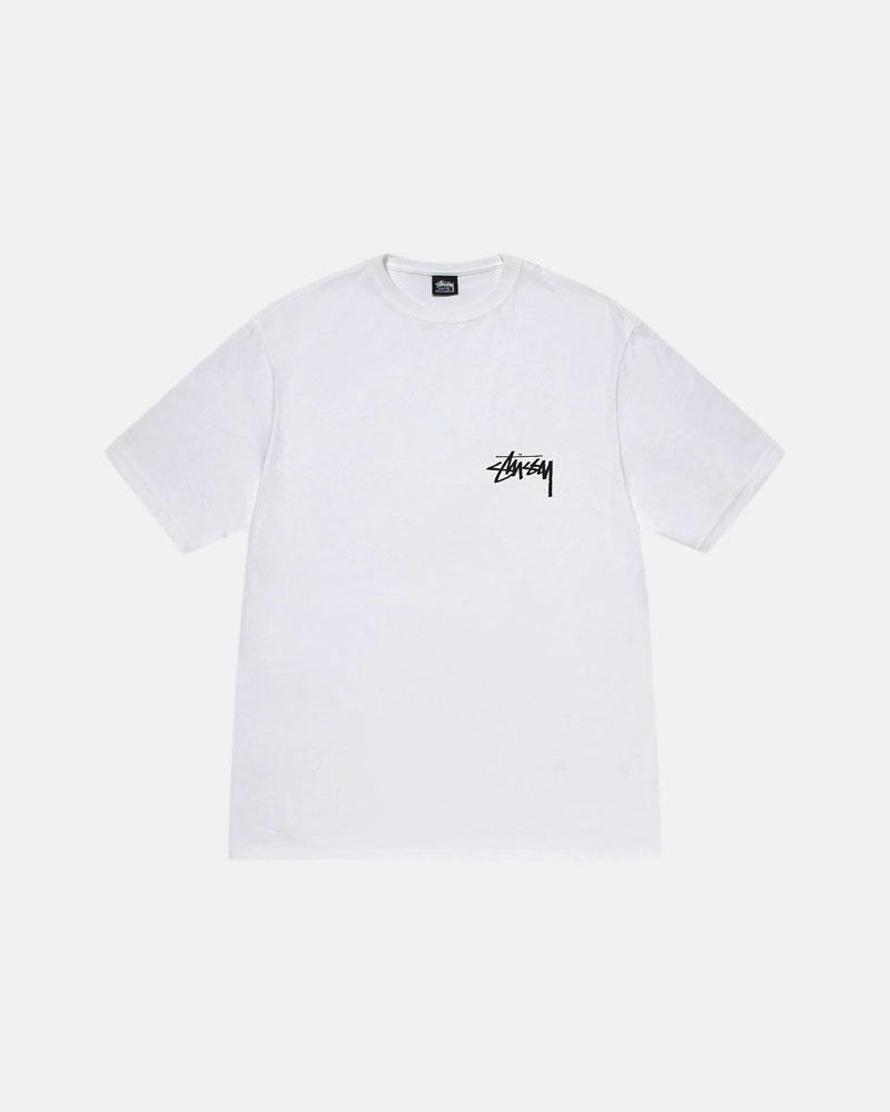 T Shirts Stussy Diced Out Blanche | VDB-03279051