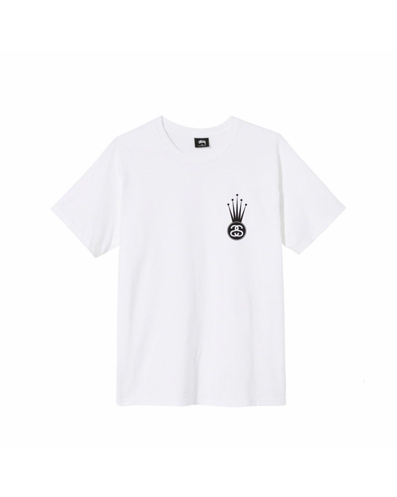 T Shirts Stussy Crown Link Blanche | UAX-29444505