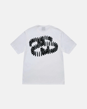 T Shirts Stussy Dominoes Blanche | HFH-27914459