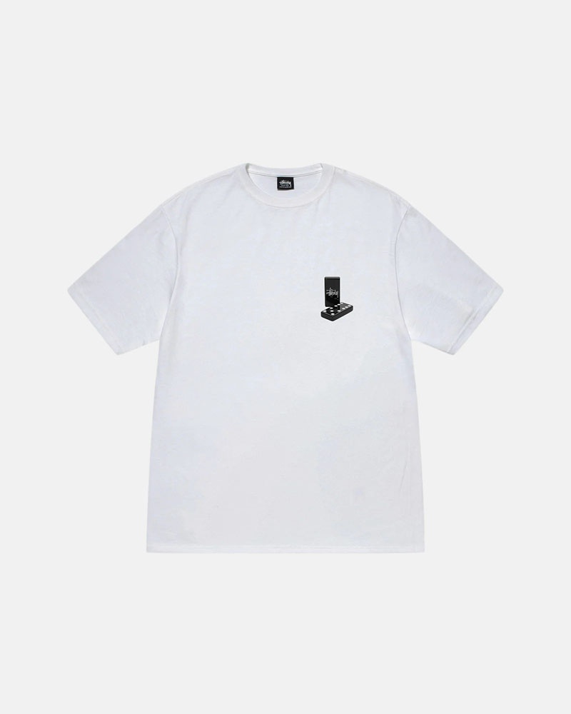 T Shirts Stussy Dominoes Blanche | HFH-27914459