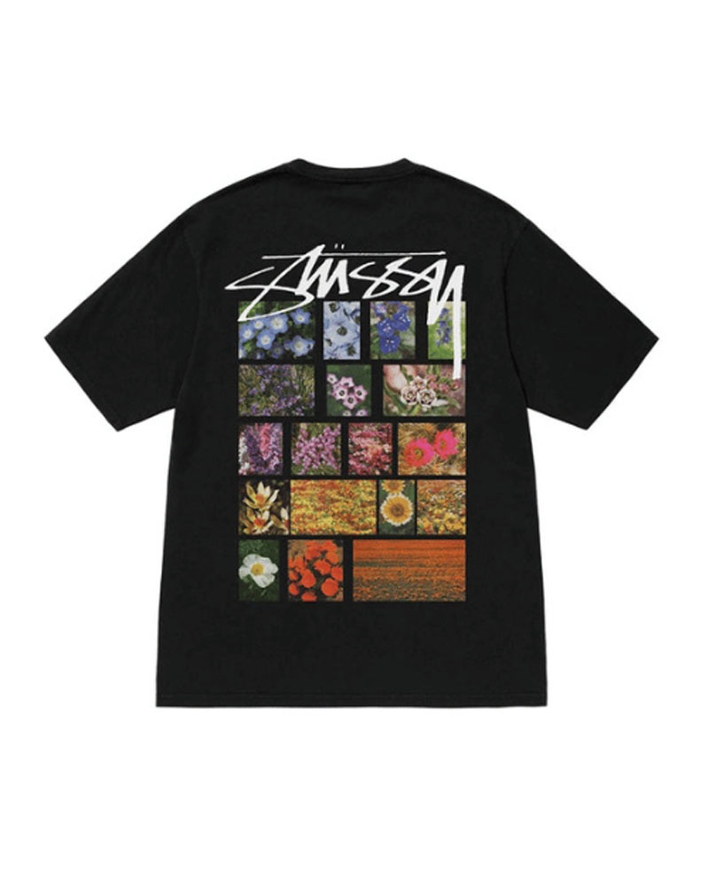 T Shirts Stussy Flower Grid Pigment Dyed Fleur | DGM-17863236