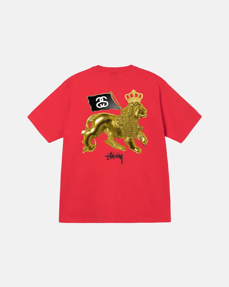 T Shirts Stussy Gold Lion Doré | YMF-73041942