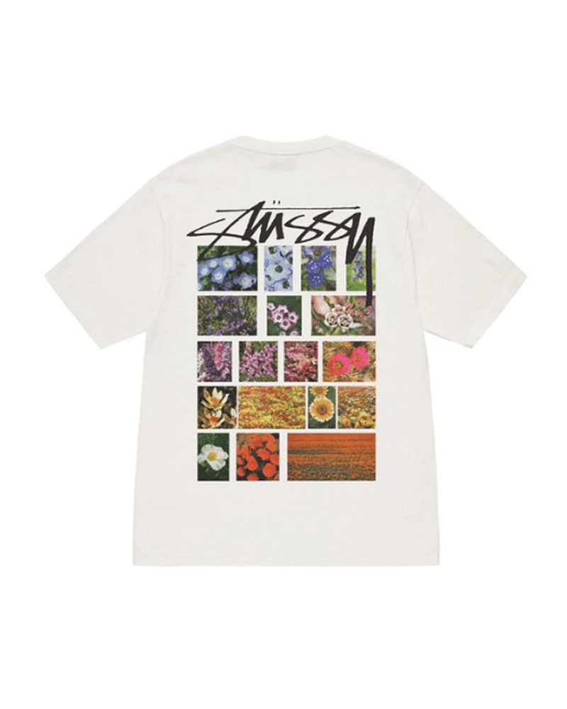 T Shirts Stussy Flower Grid Pigment Dyed Fleur | DGM-17863236