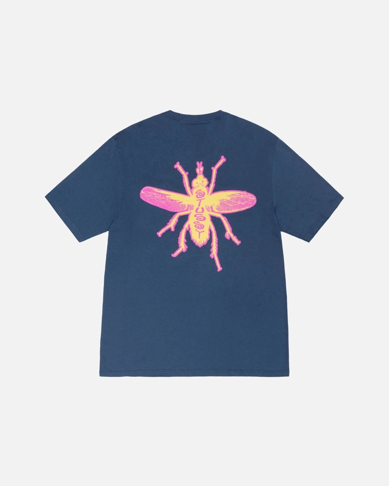 T Shirts Stussy Housefly Bleu | NLC-28287356