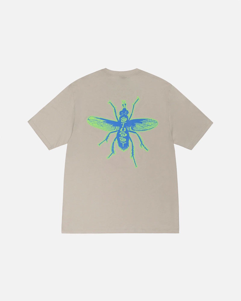 T Shirts Stussy Housefly Off Blanche | KMS-78728588