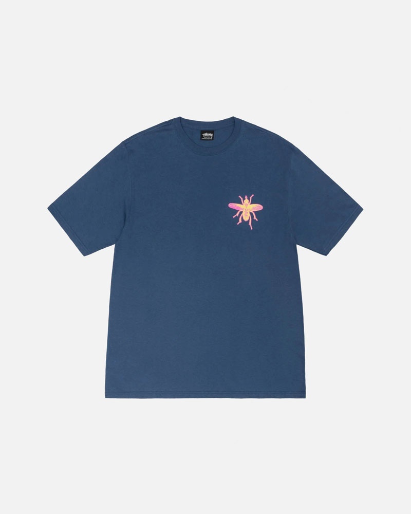 T Shirts Stussy Housefly Bleu | NLC-28287356